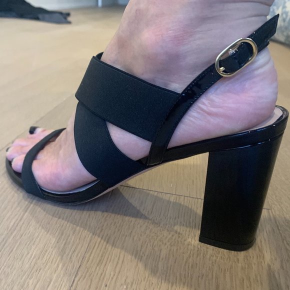 STUART WEITZMAN - Black Strappy Sandals - Size 10.5 - Picture 1 of 5